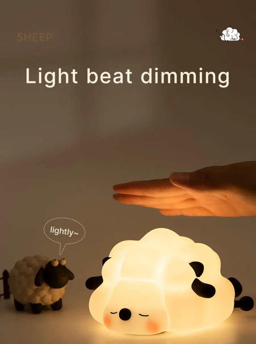 Cute LED Night Lights - Rechargeable Silicone Sheep, Panda, Rabbit Lamp for Kids & Baby, Bedside Decor & Birthday Gift