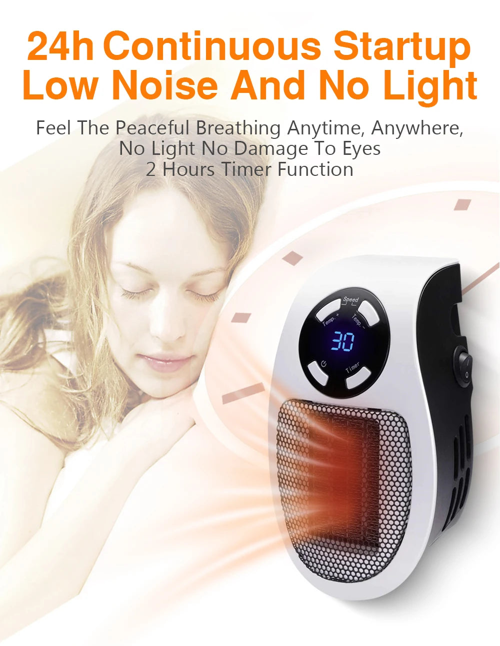 Portable Electric Wall Heater - Mini Radiator with Remote Control for Home Heating