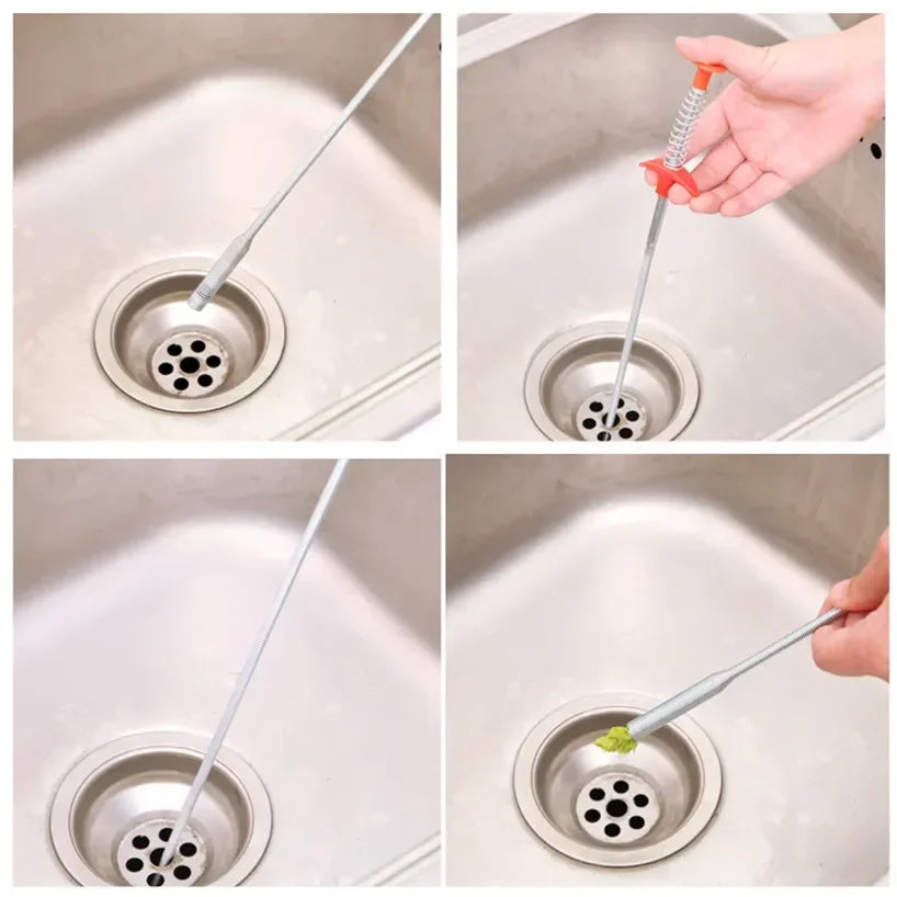 60cm Bendable Drain Clog Dredge Tool – Water Sink Cleaning Hook & Sewer Hair Remover