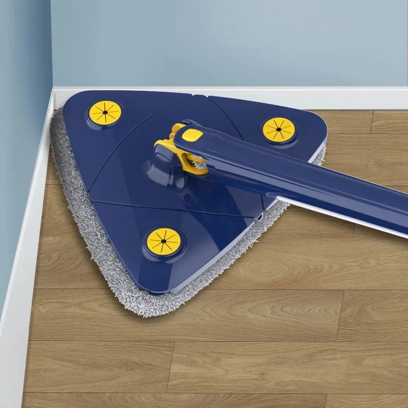 Triangle 360° Cleaning Mop – Telescopic Self-Draining Mop for Household Ceilings, Walls, and Tiles