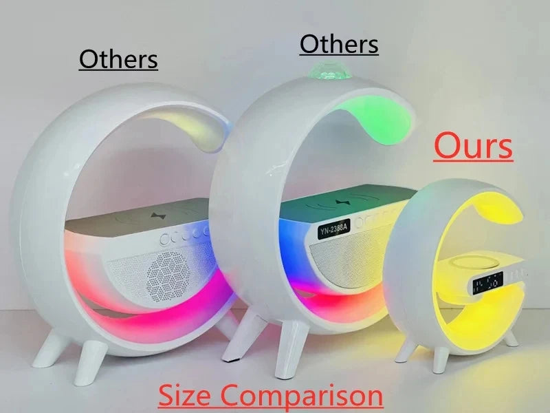 Bluetooth Speaker Wireless Charger Pad Stand - RGB Night Light & Fast Charging Dock