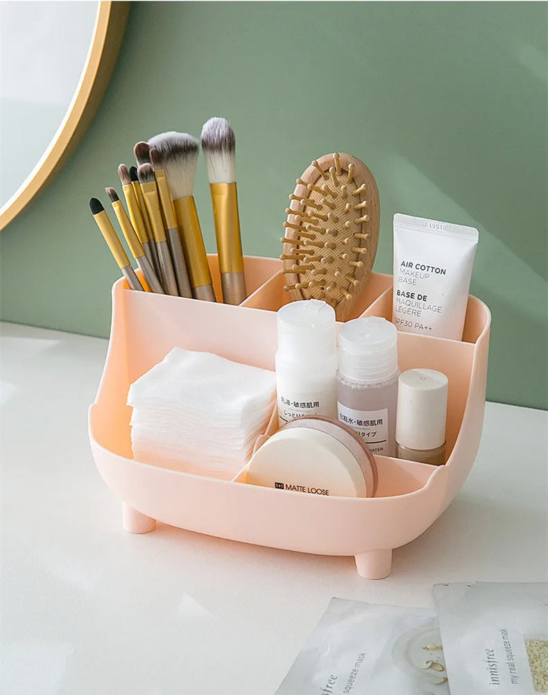 Multifunctional Plastic Desktop Storage Box – Makeup Drawer Organizer for Cosmetics and Office Supplies