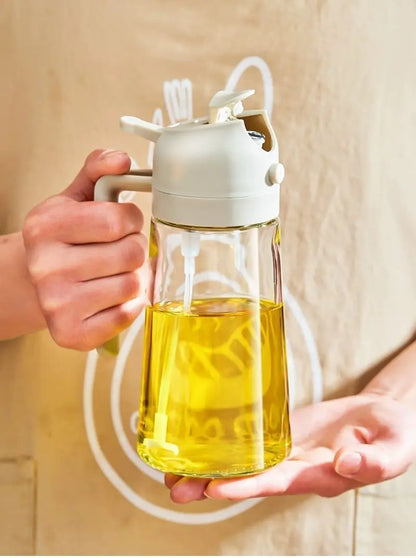 500ml Dual-Purpose Oil Spray Bottle – Leak-Proof Olive Oil Sprayer for Cooking, Baking, BBQ, and Air Fryer Use