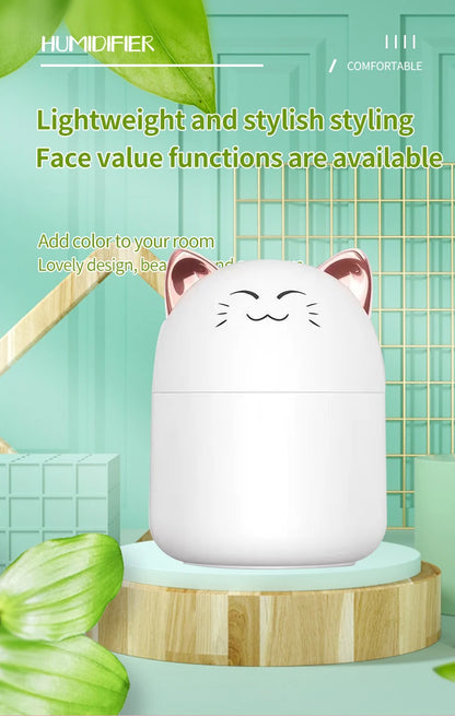 Cute Pet Mini Humidifier - USB-Powered Desktop Humidifier for Office, Bedroom, and Travel with Heavy Fog Spray