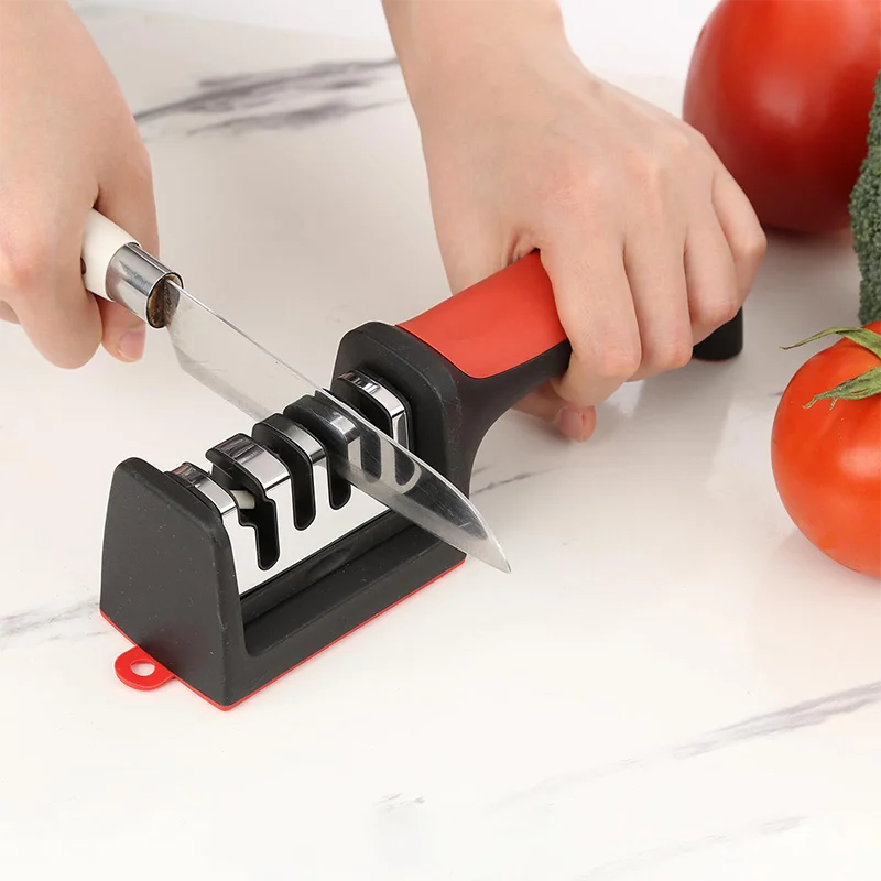 3-in-1 Professional Kitchen Knife Sharpener - 3-Stage Sharpening for Straight and Ceramic Knives