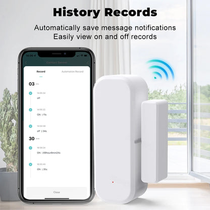 WiFi Smart Door/Window Sensor - Home Security Alarm System with Open/Closed Detection for Alexa and Google Assistant