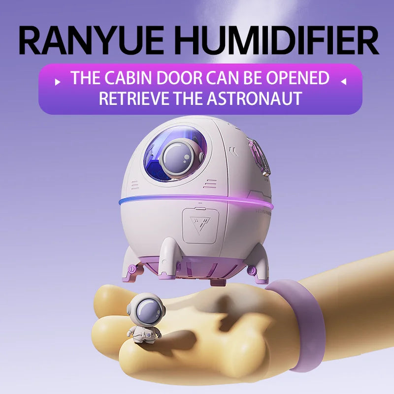 Portable Astronaut Humidifier with LED Light & Aroma Diffuser - USB-Powered for Clean, Hydrated Air | Cute Aesthetic Decor