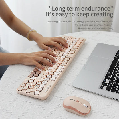 Wireless Diamond Keyboard and Mouse Combo - Cute Irregular Key Design for PC, Laptop & Desktop - Fashionable Office Accessory