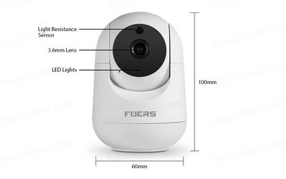 WiFi Indoor Surveillance Camera - Tuya Smart Home IP Security Camera with AI Detection & Automatic Tracking for Baby Monitoring