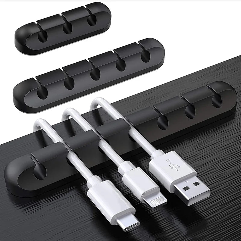 Multifunctional Silicone Cable Organizer Clips – Desktop Cable Management Winder for Home and Office