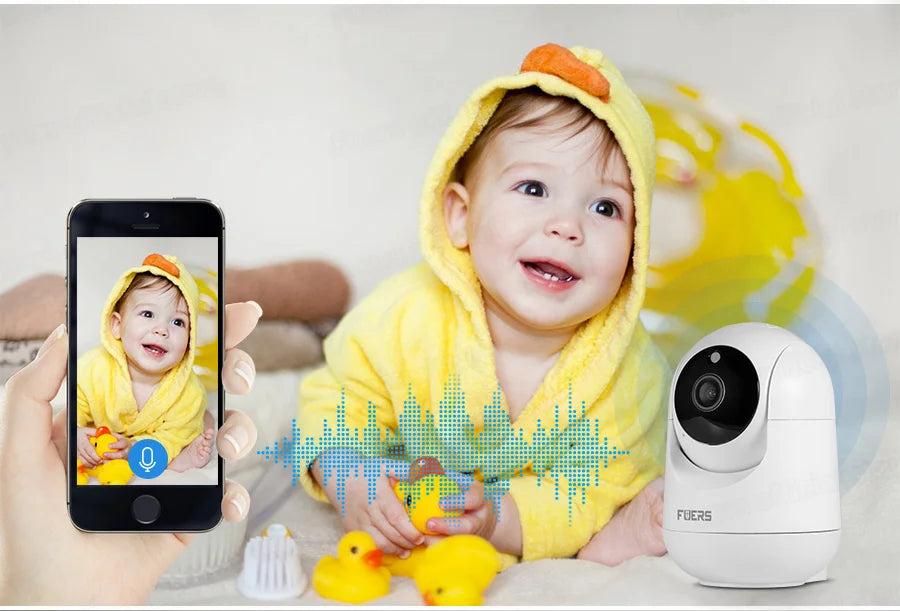 WiFi Indoor Surveillance Camera - Tuya Smart Home IP Security Camera with AI Detection & Automatic Tracking for Baby Monitoring