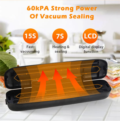 Vacuum Sealer Machine – Electric Food Sealer with 10 Free Vacuum Bags