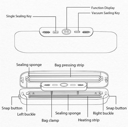 Vacuum Sealer Machine – Electric Food Sealer with 10 Free Vacuum Bags