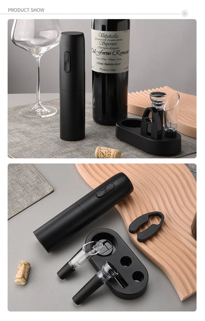 Electric Wine Bottle Opener – Automatic Corkscrew with Charging Base | Battery-Powered Wine Tool for Effortless Bottle Opening