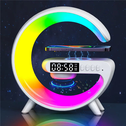 Bluetooth Speaker Wireless Charger Pad Stand - RGB Night Light & Fast Charging Dock