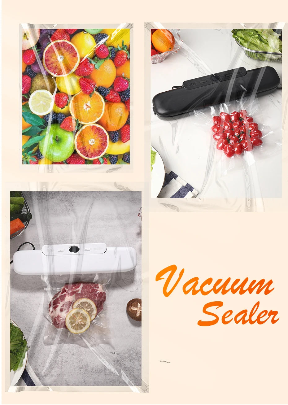 Vacuum Sealer Machine – Electric Food Sealer with 10 Free Vacuum Bags