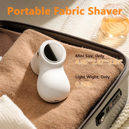 Rechargeable Fabric Lint Remover – 3-Speed Electric Shaver with Digital Display, 2 Replaceable Blades, and Suction System