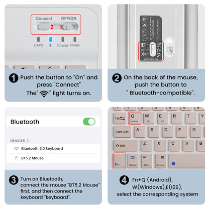 Wireless Bluetooth Keyboard - 78-Key Mini Keyboard for Android, iOS, Windows, PC, iPad & Tablet - Perfect for Gaming & Typing