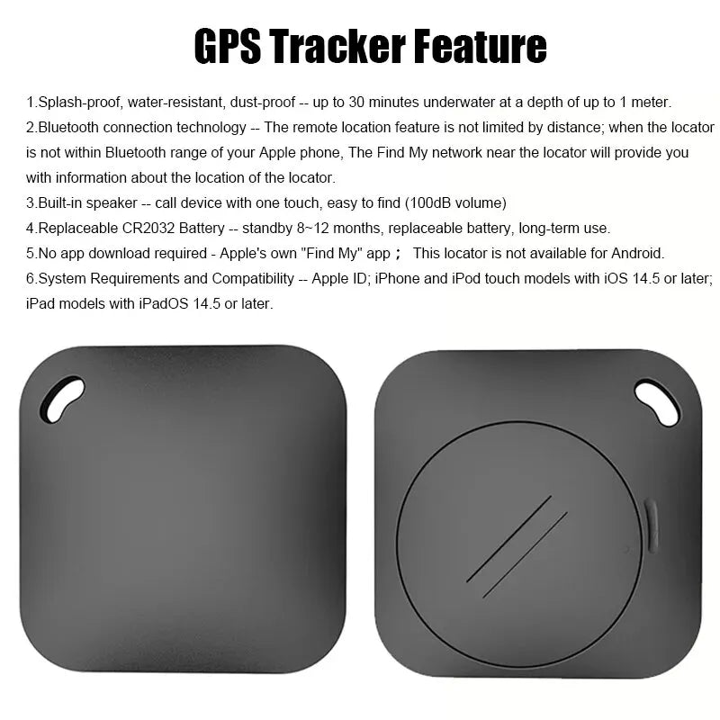 Smart Bluetooth GPS Tracker - MFI Rated Locator for Apple Find My App, Anti-Lost Device for Keys, Pets, and Kids