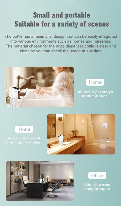 Automatic Liquid Soap Dispenser - Touchless Infrared Sensor, USB Rechargeable Smart Foam Machine for Hands-Free Soap Dispensing