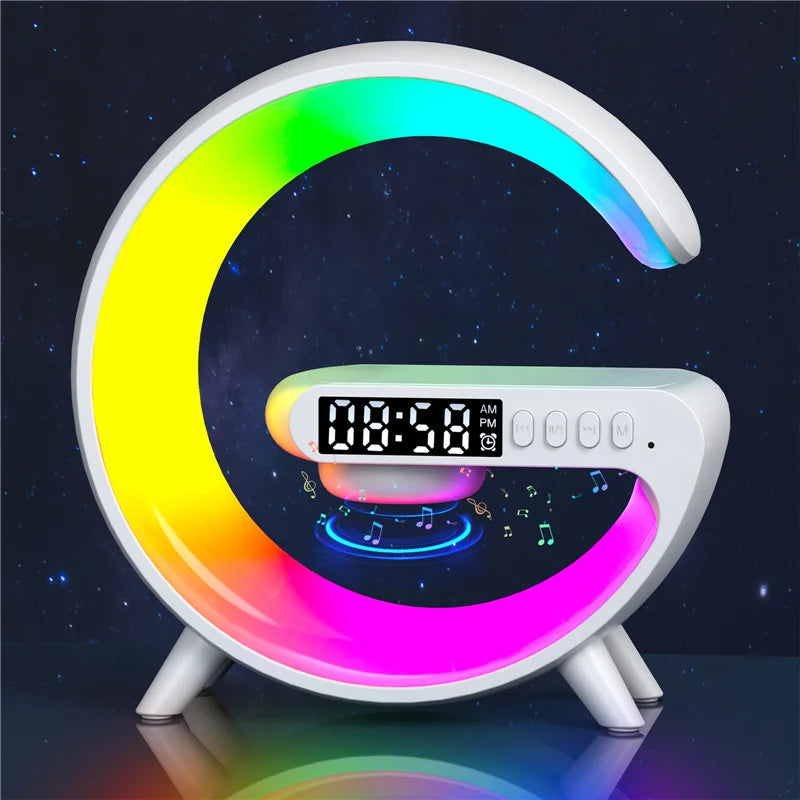 Bluetooth Speaker Wireless Charger Pad Stand - RGB Night Light & Fast Charging Dock