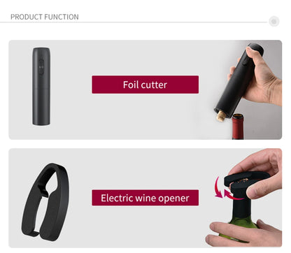 Electric Wine Bottle Opener – Automatic Corkscrew with Charging Base | Battery-Powered Wine Tool for Effortless Bottle Opening