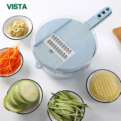 Multifunctional Vegetable Chopper & Grater - Manual Fruit Slicer for Potatoes, Cheese, and Onions