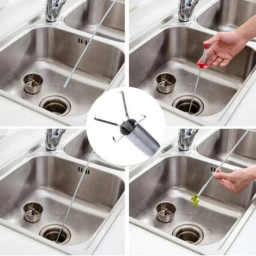 60cm Bendable Drain Clog Dredge Tool – Water Sink Cleaning Hook & Sewer Hair Remover