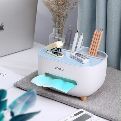 Multifunctional Tissue Box & Desk Organizer - Remote Control Storage Holder for Office and Home | Stylish Sundries Container | Ideal Gift