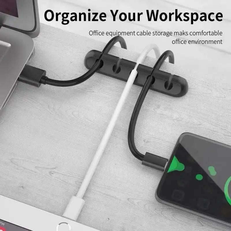 Multifunctional Silicone Cable Organizer Clips – Desktop Cable Management Winder for Home and Office
