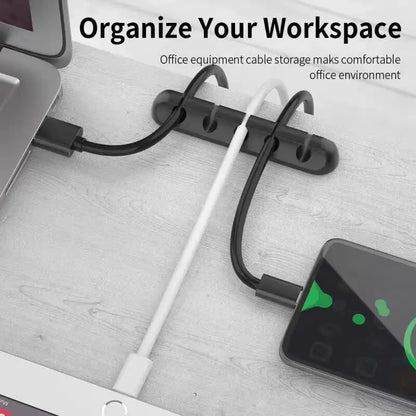 Multifunctional Silicone Cable Organizer Clips – Desktop Cable Management Winder for Home and Office