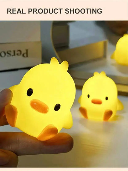 Cute Duck Night Light - Cartoon Animal LED Lamp for Kids' Bedroom & Holiday Gifts