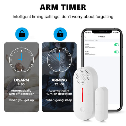 WiFi Smart Door/Window Sensor - Home Security Alarm System with Open/Closed Detection for Alexa and Google Assistant