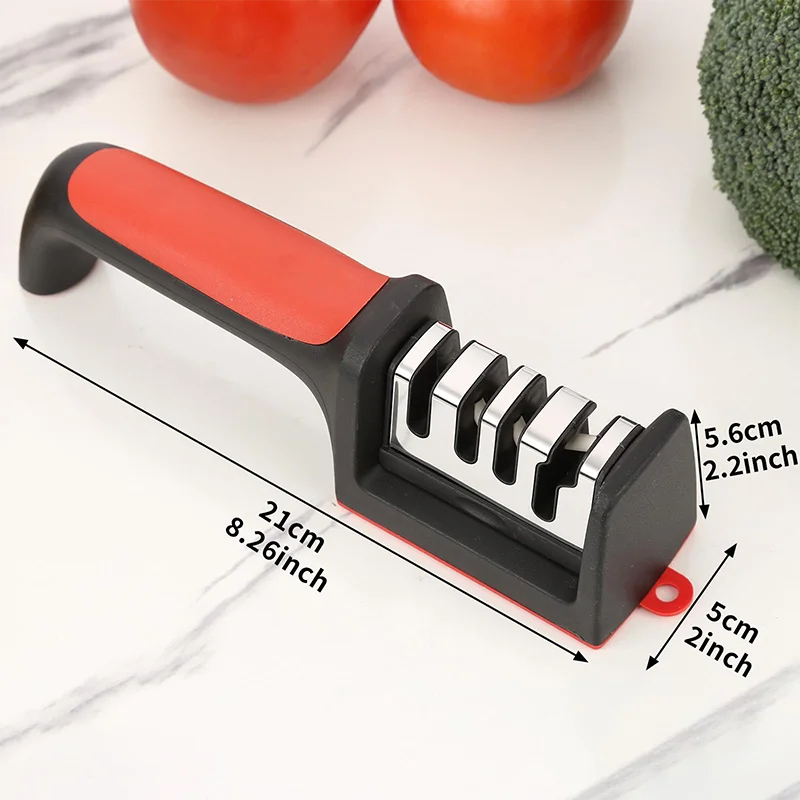 3-in-1 Professional Kitchen Knife Sharpener - 3-Stage Sharpening for Straight and Ceramic Knives