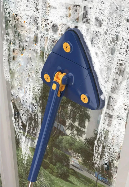 Triangle 360° Cleaning Mop – Telescopic Self-Draining Mop for Household Ceilings, Walls, and Tiles