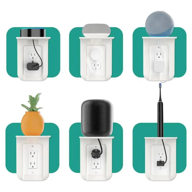 Wall Outlet Storage Holder | Switch Socket Rack for Phone Charging & Bathroom Storage | Strong ABS Wall-Mounted Shelf