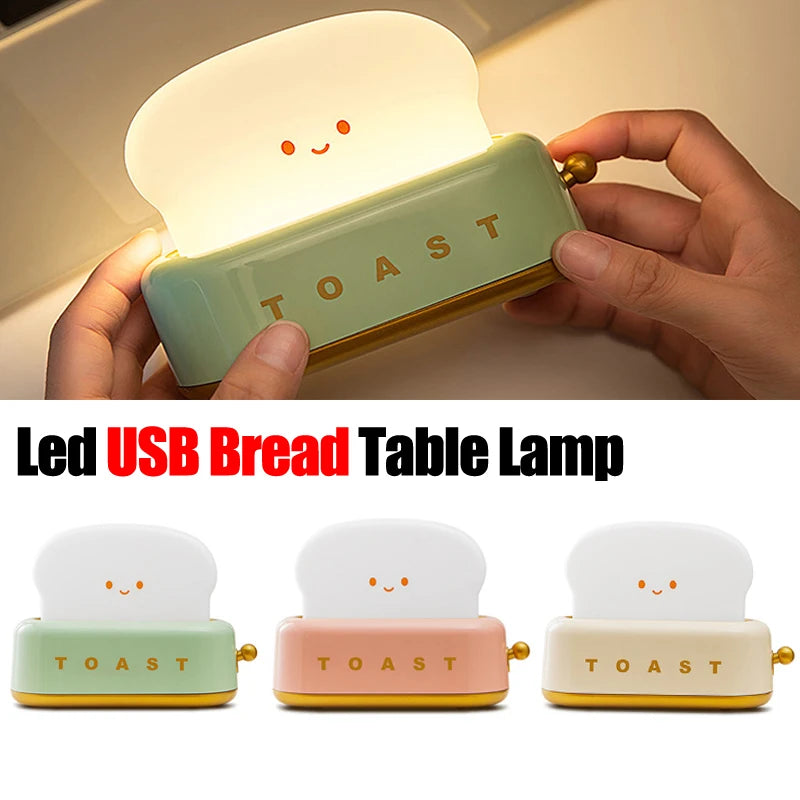 Creative Bread Toast Table Light - USB Rechargeable LED Nightlight