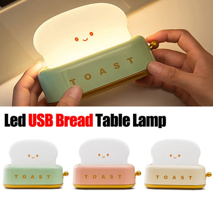 Creative Bread Toast Table Light - USB Rechargeable LED Nightlight