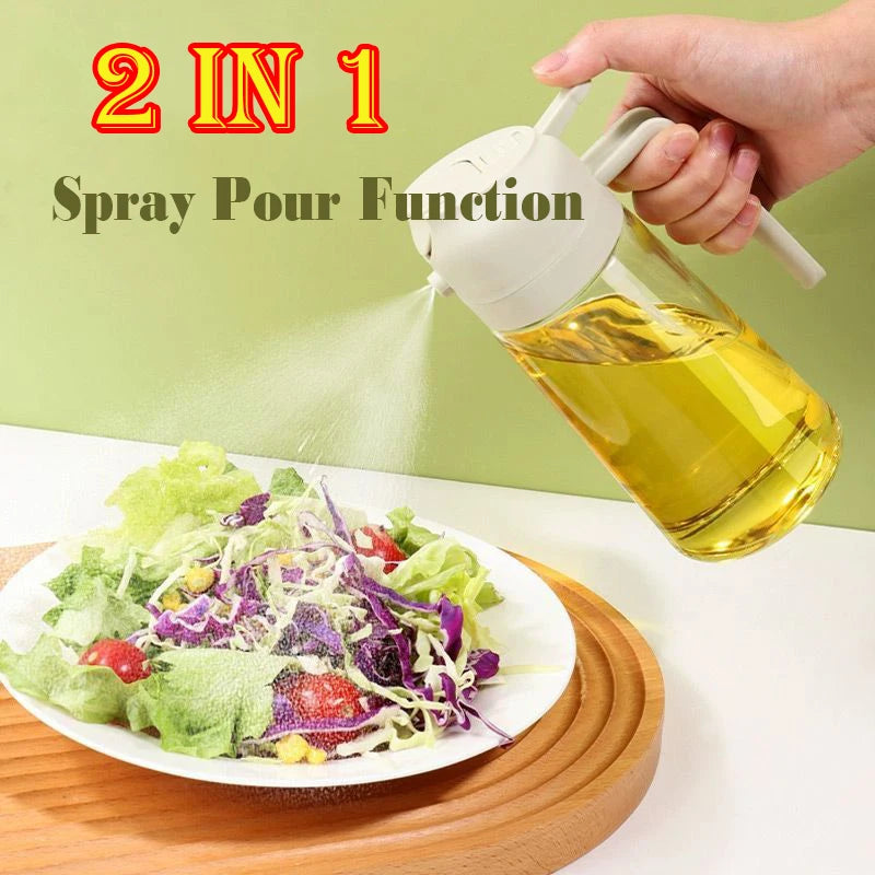 500ml Dual-Purpose Oil Spray Bottle – Leak-Proof Olive Oil Sprayer for Cooking, Baking, BBQ, and Air Fryer Use