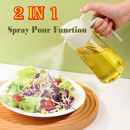 500ml Dual-Purpose Oil Spray Bottle – Leak-Proof Olive Oil Sprayer for Cooking, Baking, BBQ, and Air Fryer Use