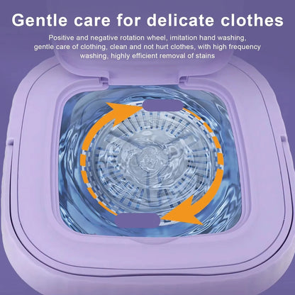 8L Mini Folding Washing Machine – Portable Laundry Washer with Automatic Modes & Drain Basket | Compact & Travel-Friendly