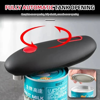 Automatic One-Touch Electric Can Opener - Portable Kitchen Tool for Effortless Jar and Bottle Opening