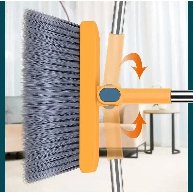 Rotary Long-Rod Broom and Dustpan Set – Non-Stick Hair Multi-Function Cleaning Kit for Household Use