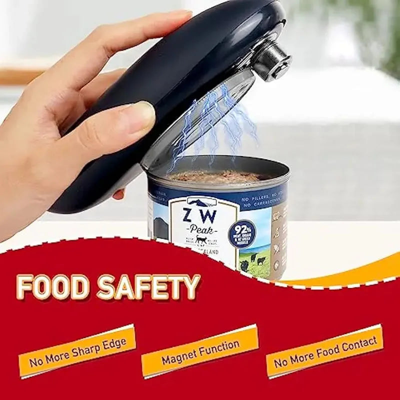 Automatic One-Touch Electric Can Opener - Portable Kitchen Tool for Effortless Jar and Bottle Opening