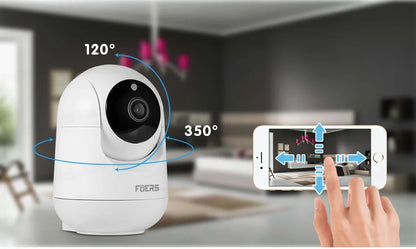 WiFi Indoor Surveillance Camera - Tuya Smart Home IP Security Camera with AI Detection & Automatic Tracking for Baby Monitoring