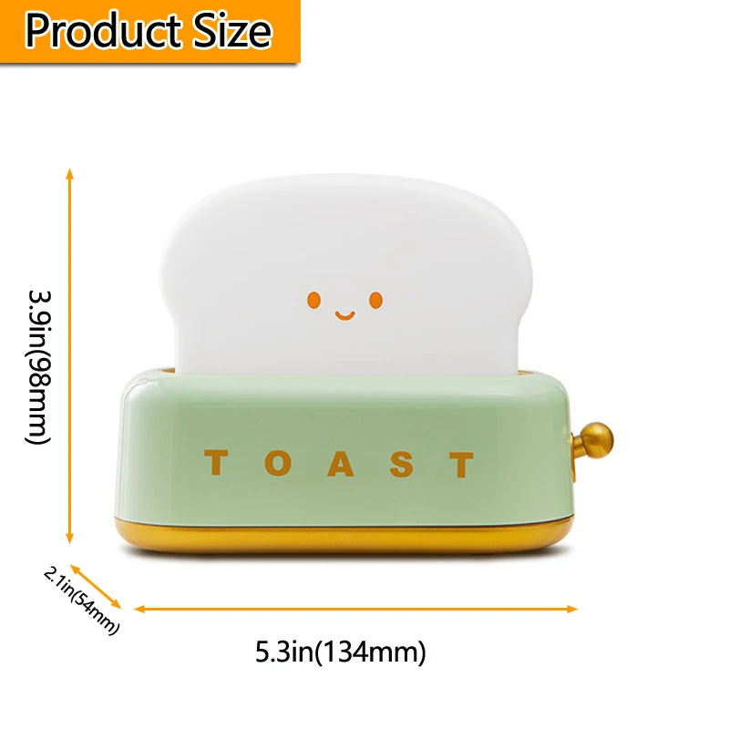 Creative Bread Toast Table Light - USB Rechargeable LED Nightlight