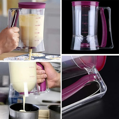 Collapsible Pancake & Cupcake Batter Dispenser – Precise Portion Control for Waffles, Muffins, and More