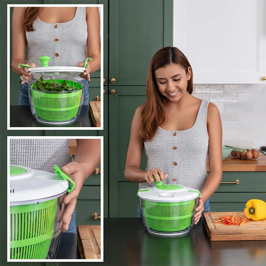 5-Liter Kitchen Fruit & Vegetable Dehydrator with Manual Turntable and Built-In Drainage System