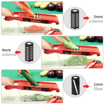 Multifunctional Vegetable Chopper & Grater - Manual Fruit Slicer for Potatoes, Cheese, and Onions