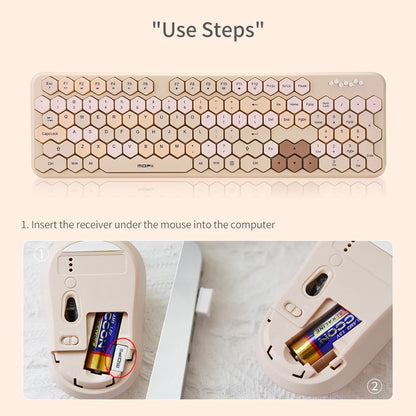 Wireless Diamond Keyboard and Mouse Combo - Cute Irregular Key Design for PC, Laptop & Desktop - Fashionable Office Accessory